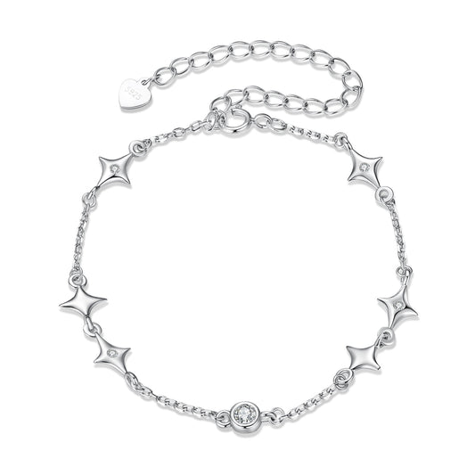 925 Sterling Silver 15+6cm Pavé Setting CZ Bracelet for Women