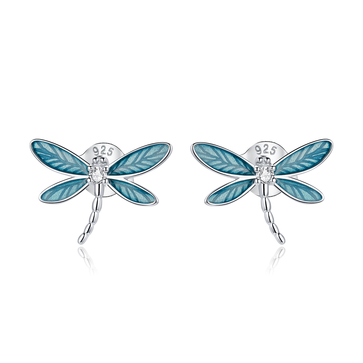 925 Sterling Silver & Platinum Plated Pavé Setting CZ Earrings