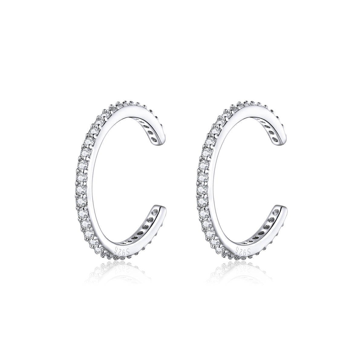 925 Sterling Silver Earrings with Pavé Set CZ