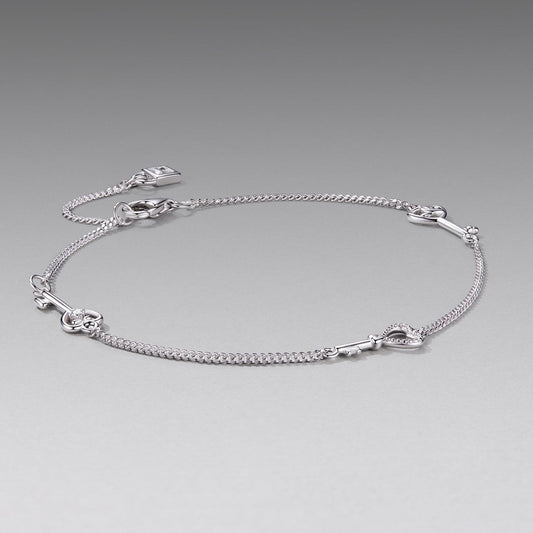 925 Sterling Silver White Gold Plated 21cm Pavé CZ Bracelet for Women