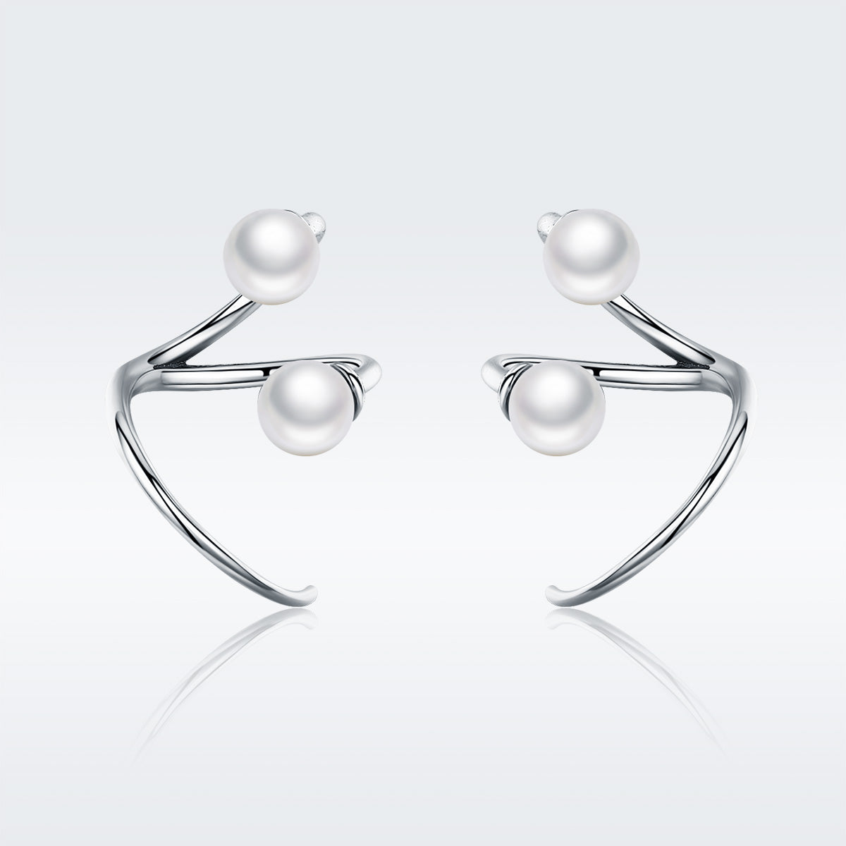 925 Sterling Silver Oxidized Earrings with Shell Pearl for Women