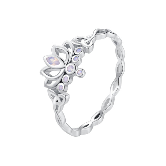 925 Sterling Silver Opal Nanometer Stone Ring Size 6.0 for Women