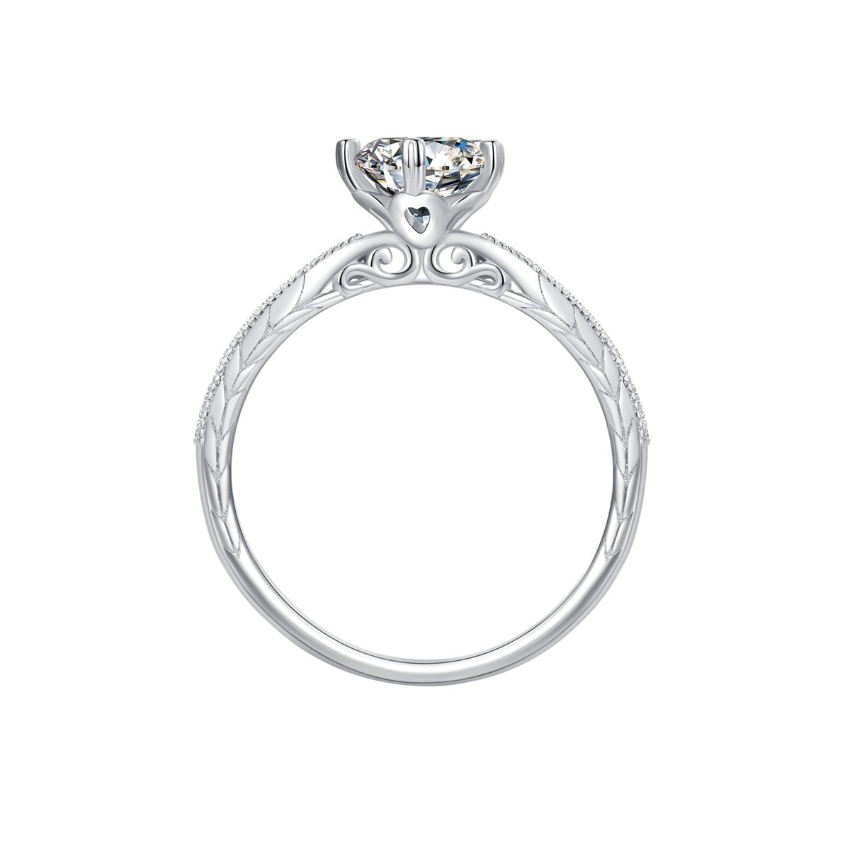 925 Sterling Silver Moissanite 0.8ct Ring Size 6 for Women