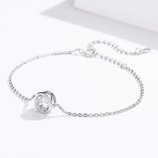 925 Sterling Silver & Platinum Plated CZ Bracelet for Women
