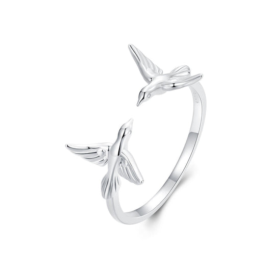 925 Sterling Silver Ring with White Gold Plating, 1.5mm Width