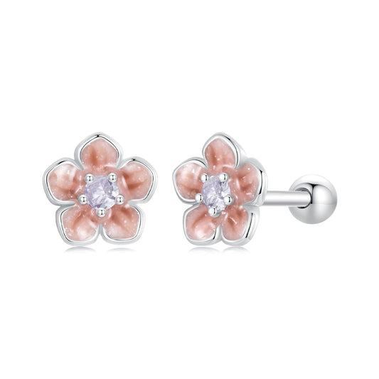925 Sterling Silver Earrings with White Gold Plating and Pavé Setting CZ - view 2
