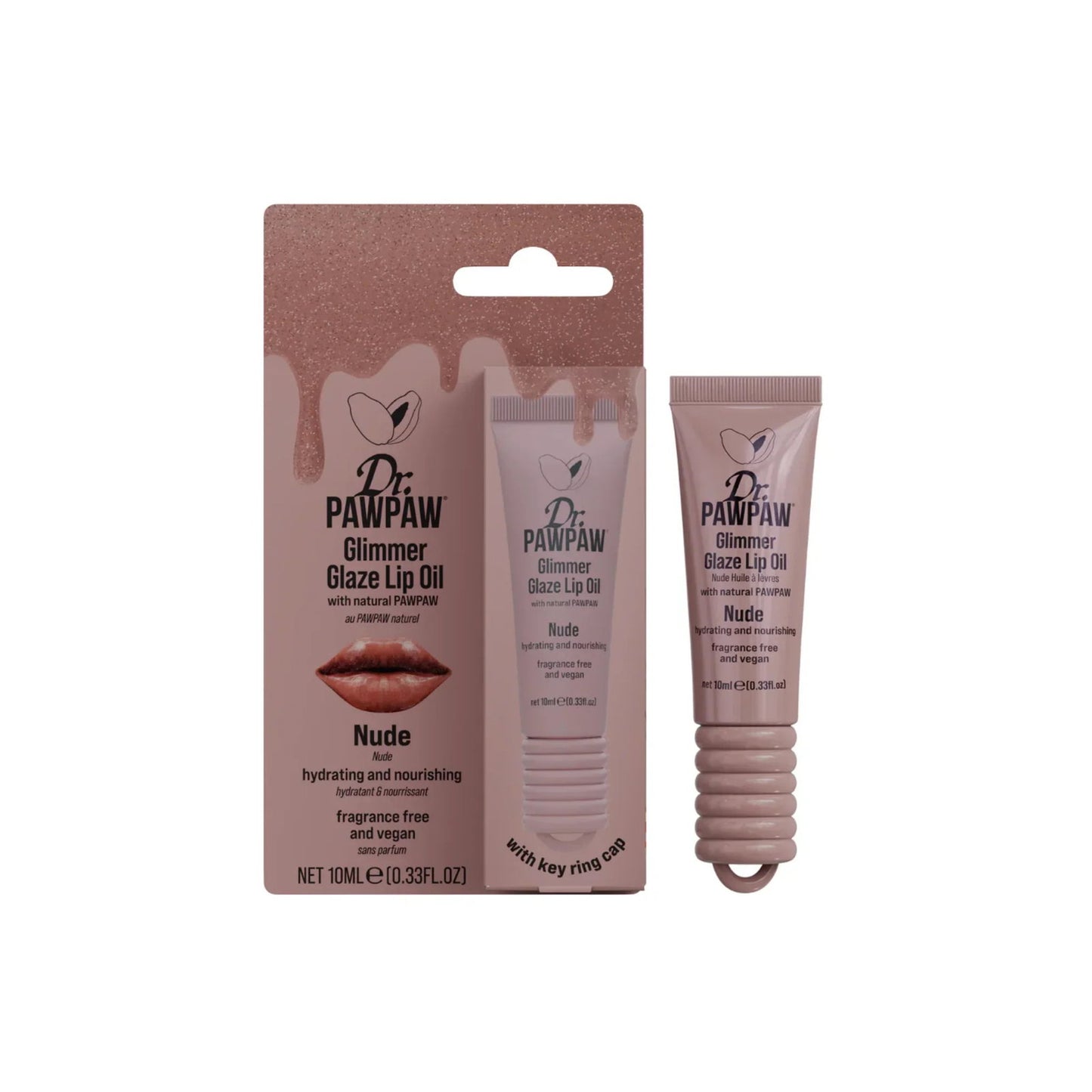 Dr. PawPaw, Glimmer Glaze, Hydrating & Glow, Lip Oil, Nude, 10 ml