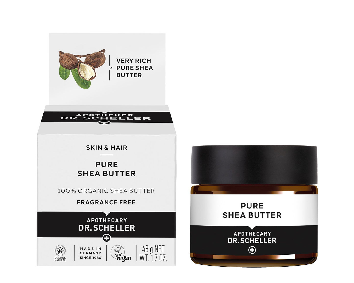 Dr. Scheller, Pure Shea Butter, Organic, Moisturising & Nourishing, Body Butter, For Body, Face & Hair, Day & Night, 50 ml