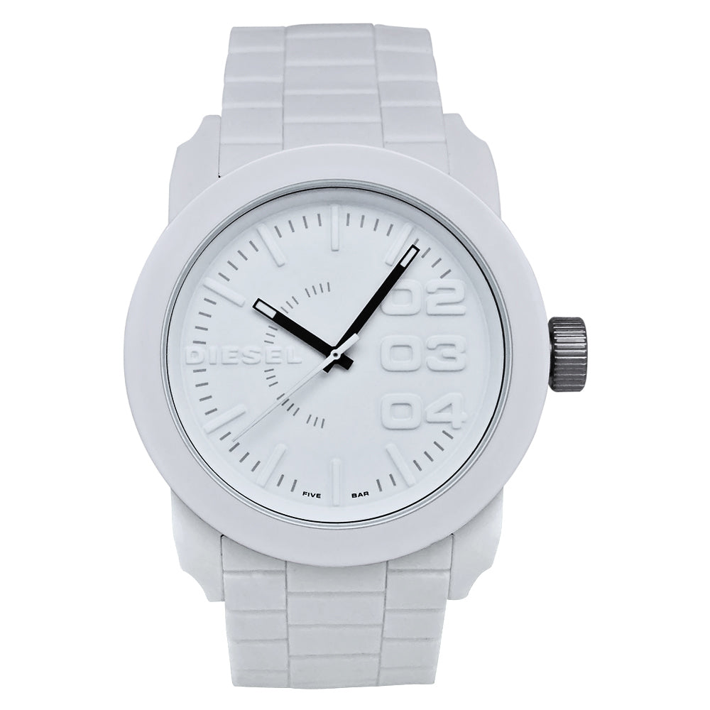 Diesel Men's Color Domination Watch 44mm White Dial Silicone Strap