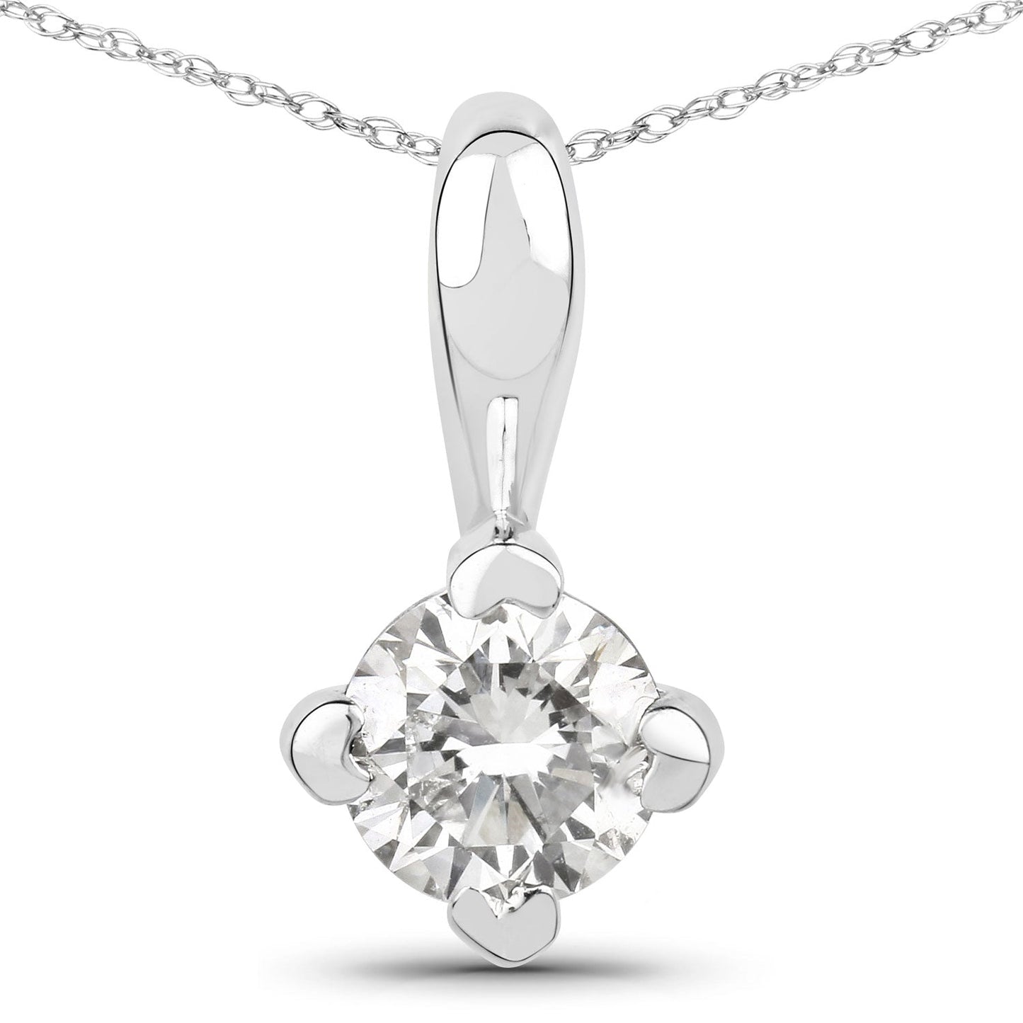 Colgante de oro blanco de 14 quilates con diamante cultivado en laboratorio genuino de 0.33 quilates