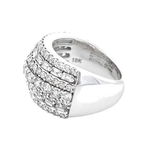 Anillo de boda con diamantes de 3.00 ct en oro blanco de 10 kt