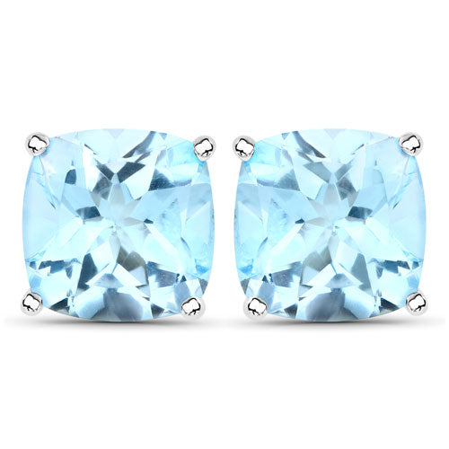 6.80 Carat Genuine Blue Topaz .925 Sterling Silver Earrings - view 2