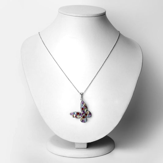 Colgante de plata de ley .925 con varias piedras preciosas de 3.80 quilates