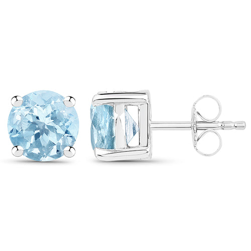 2.10 Carat Genuine Blue Topaz .925 Sterling Silver Earrings