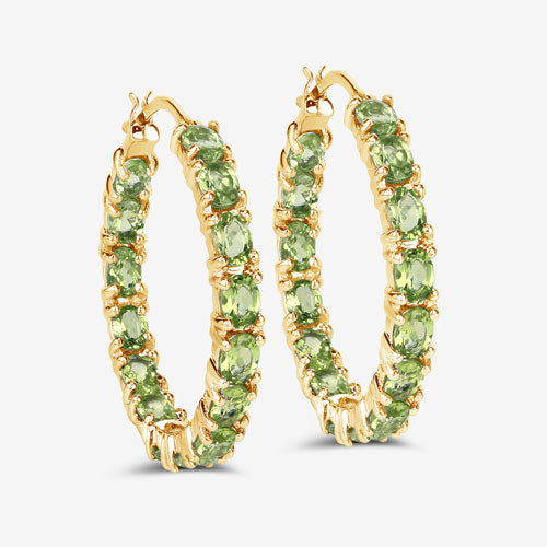 5.10 Carat Genuine Peridot .925 Sterling Silver Earrings