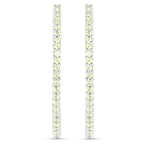 3.50 Carat Genuine Peridot .925 Sterling Silver Earrings