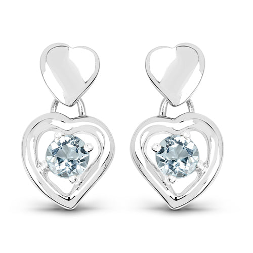 1.90 Carat Genuine Blue Topaz .925 Sterling Silver Earrings - view 2