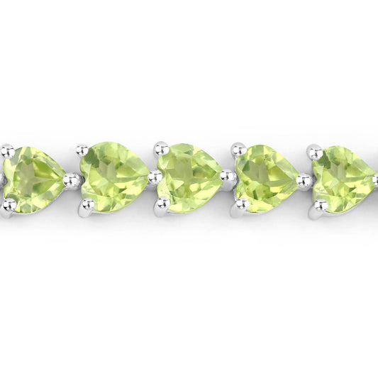 Pulsera de plata de ley .925 con peridoto genuino de 13.64 quilates