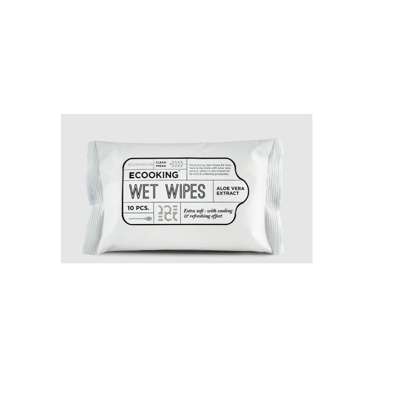 Ecooking, Ecooking, Aloe Vera Extract, Cleansing Wipes, For Face, 10 pcs