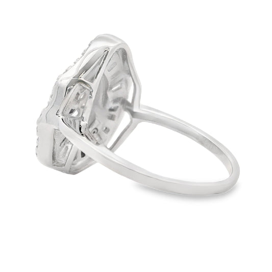 Anillo de circonita cúbica de plata de ley