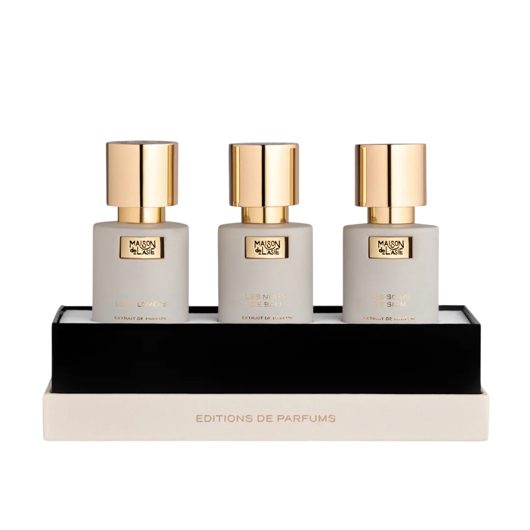 Editions De Parfums Ambre Set Maison De L'Asie: Lost Lovers, Extrait De Parfum, Unisex, 15 ml + Les Nuits De Bali, Extrait De Parfum, Unisex, 15 ml + Les Soirs De Siam, Extrait De Parfum, Unisex, 15 ml