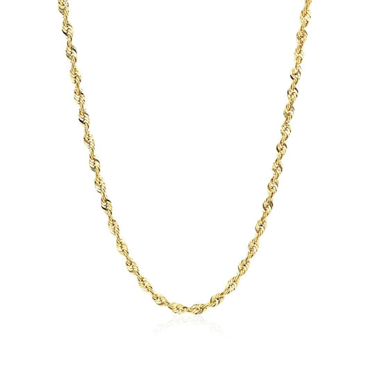 Cadena de soga ligera de oro amarillo de 10K (2.50 mm)