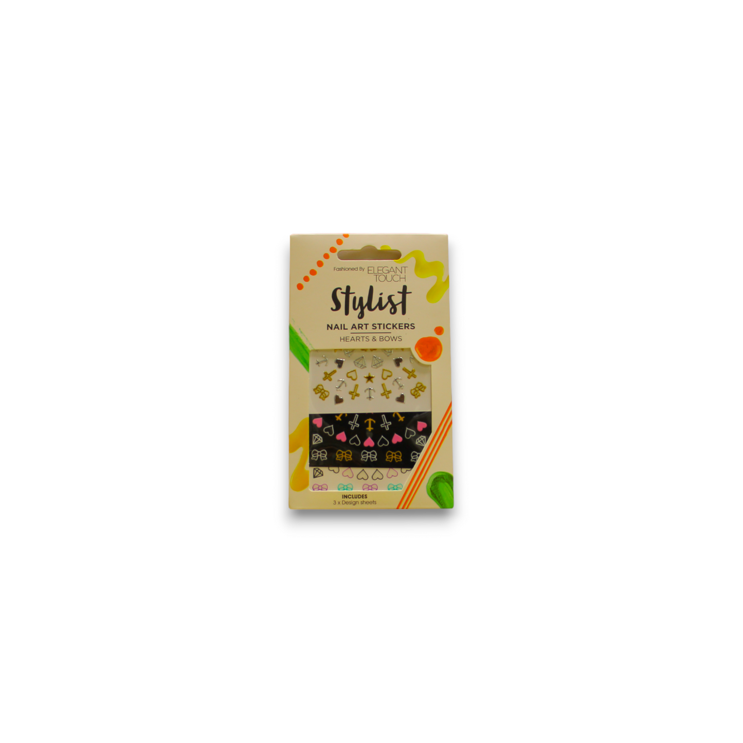 Set Trio, Elegant Touch, Stylist, Nail Stickers, Hearts & Bows, 3 pcs - view 2