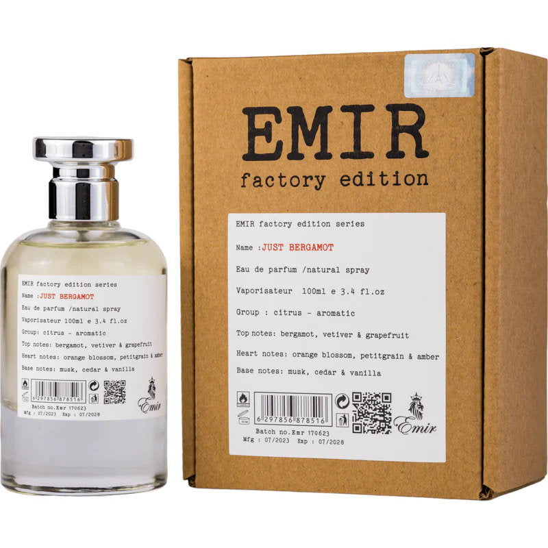 Emir, Just Bergamot Factory Edition, Eau De Parfum, Unisex, 100 ml