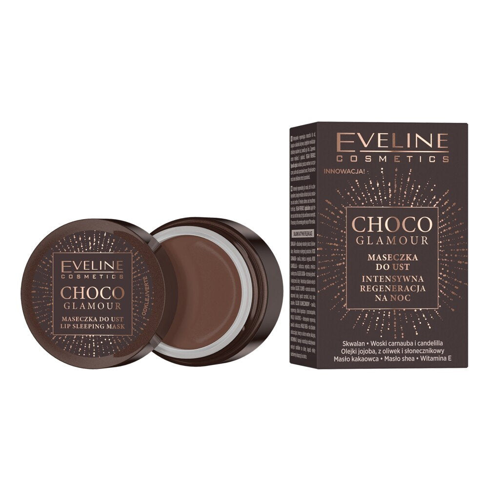 Eveline Cosmetics, Choco Glamour, Regenerating, Night, Lip Mask, 12 ml