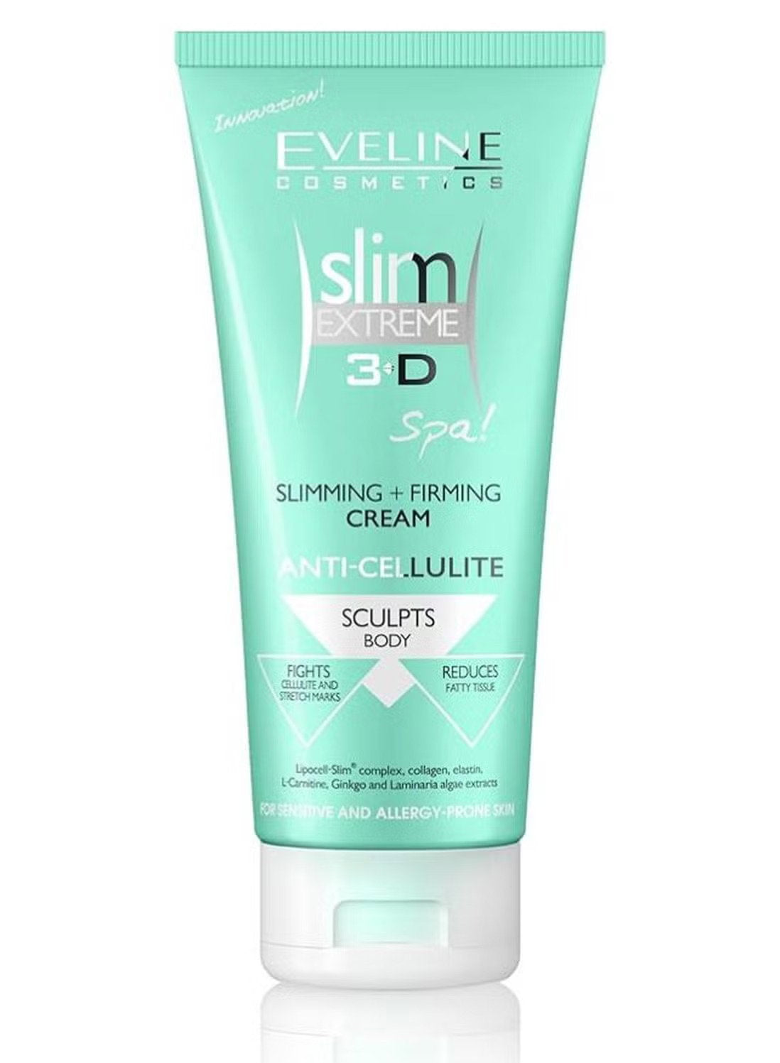 Eveline Cosmetics, Slim Extreme 3D, Anti-Cellulite & Slimming, Body Cream, Legs, buttocks, hips, abdomen, arms, Apply daily, 250 ml