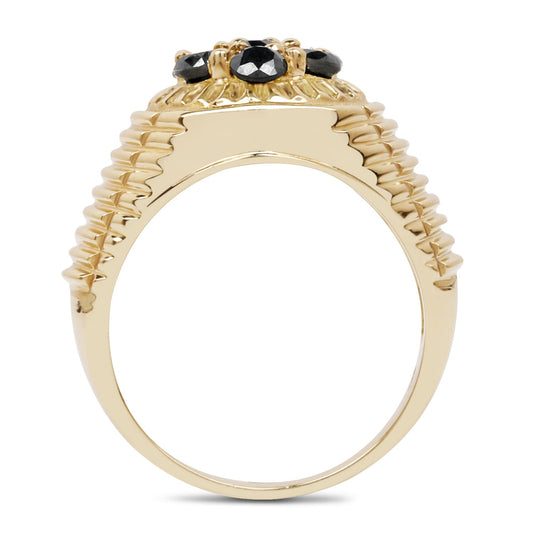Anillo de Plata Esterlina .925 con Diamante Negro Genuino de 0.91 Quilates