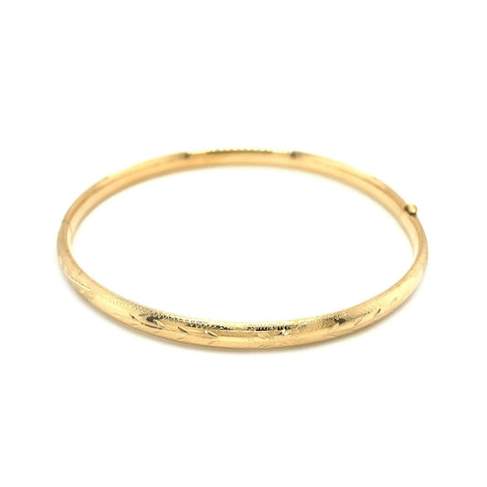 Brazalete de oro amarillo de 14 quilates con diseño florentino abovedado