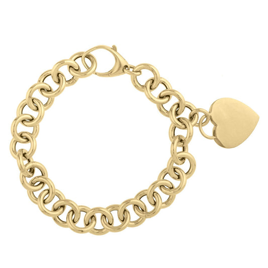 Pulsera de eslabones rolo de oro amarillo de 14k de 7 1/2 pulgadas (11.40 mm)