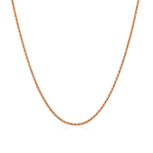 Cadena de palomitas ajustable de oro rosa de 14k y 1,3 mm