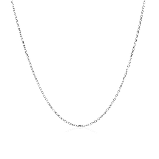 Cadena de Eslabones de Cable con Corte de Diamante de Oro Blanco de 14k 0.8mm