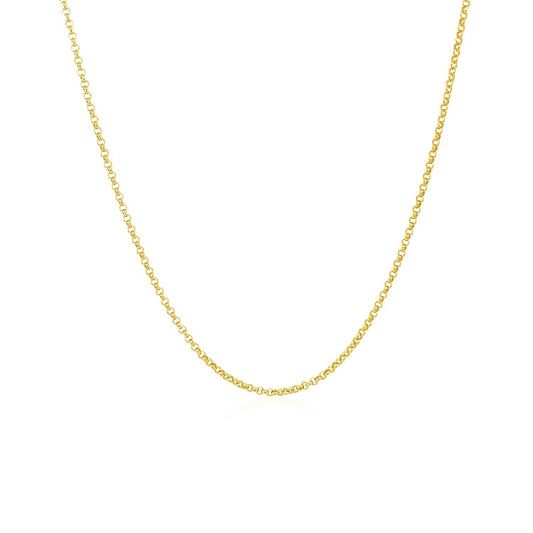 Cadena Rolo de Oro Amarillo de 14k con Corte de Diamante de 1.1mm