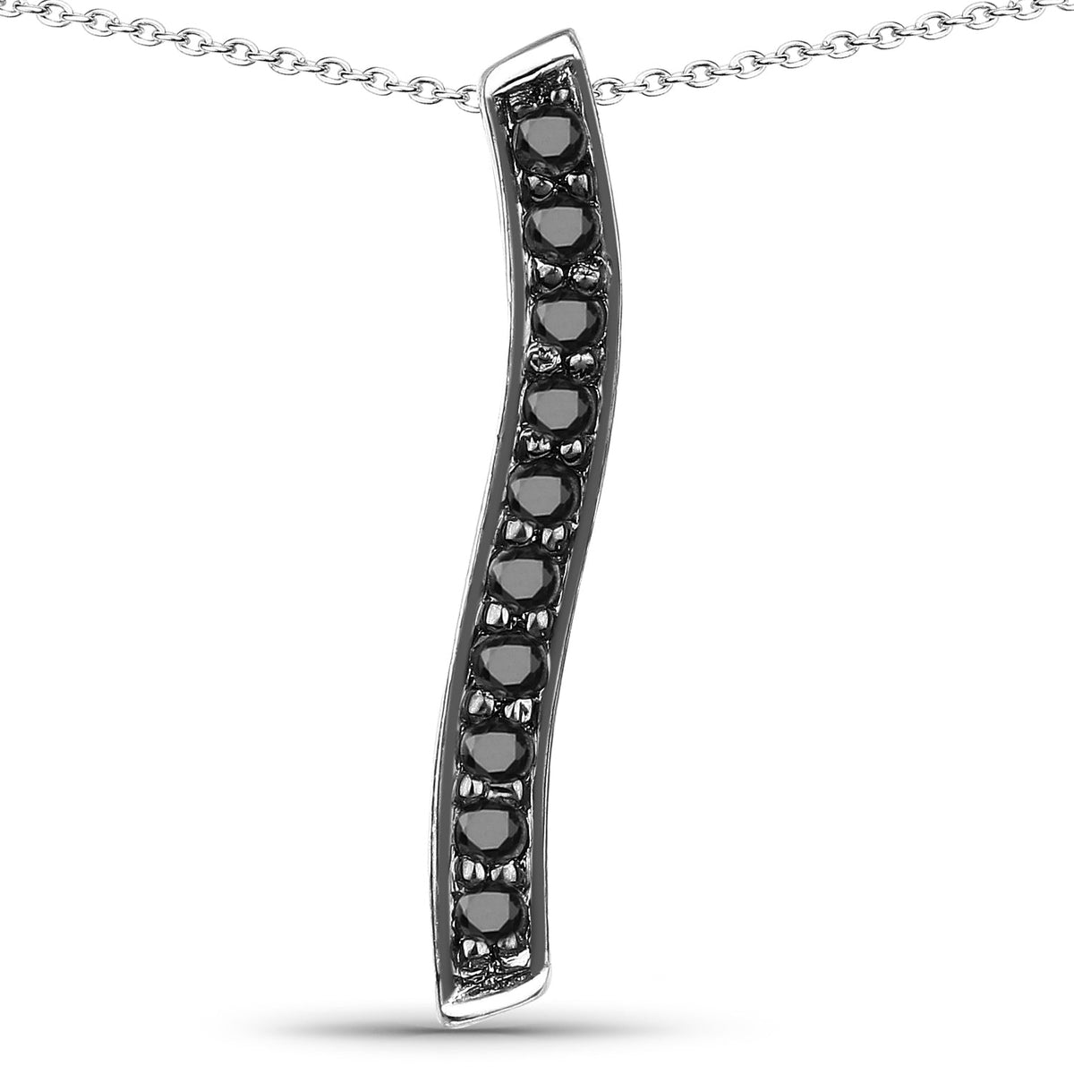 0.30 Carat Genuine Black Diamond .925 Sterling Silver Pendant
