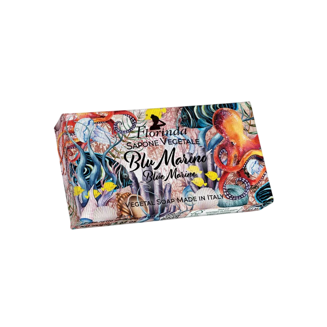 Florinda, Blue Marine, Vegan, Hydrating, Scented Soap Bar , Body, 100 g