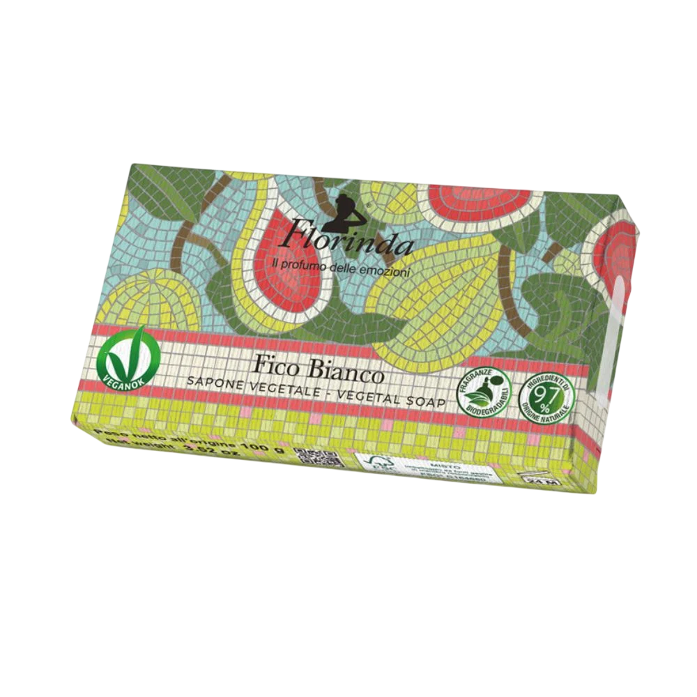 Florinda, White Fig, Vegan, Hydrating, Scented Soap Bar, Body, 100 g