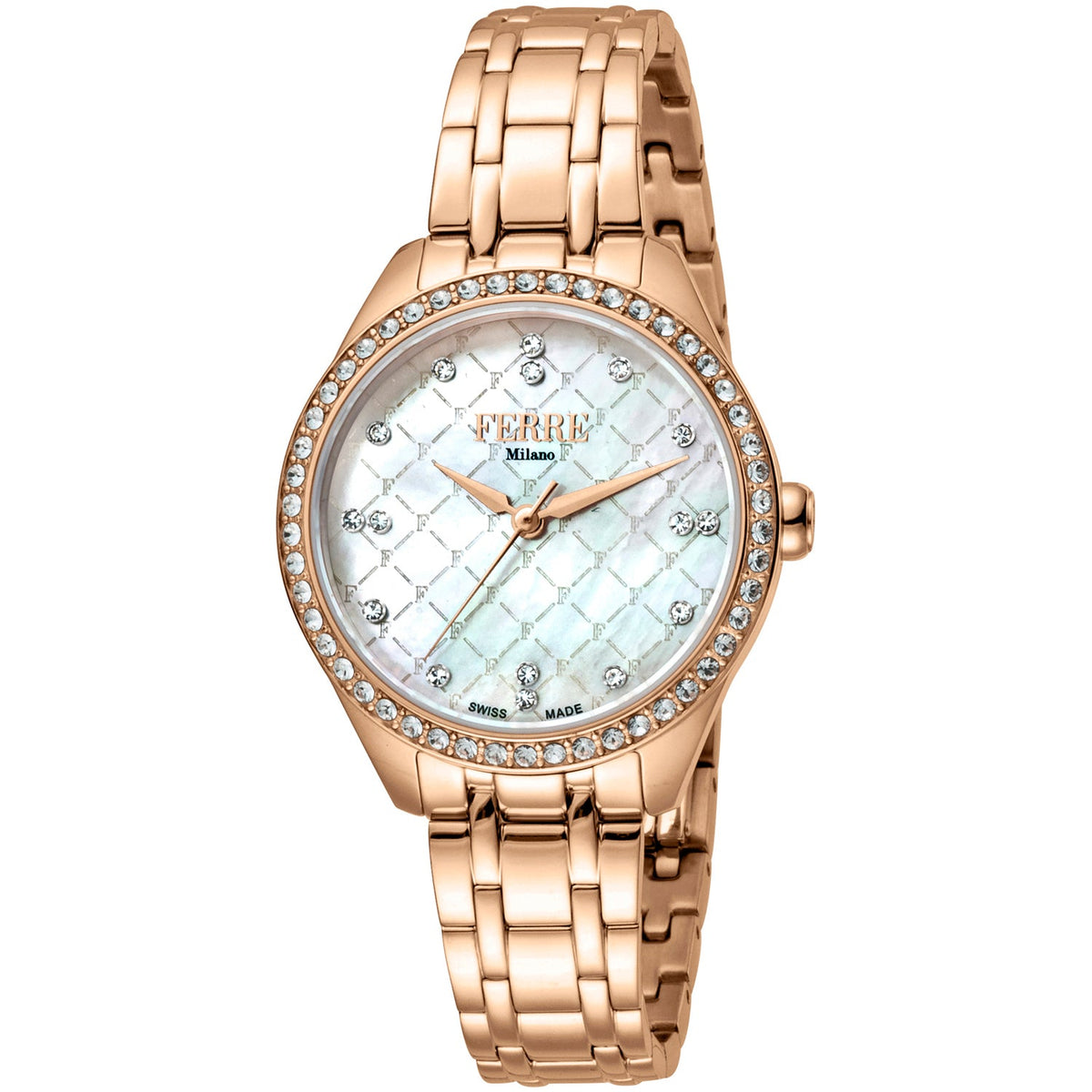 Ferre Milano Women's Classic Watch 32mm Mother of pearl Dial Rose gold Bracelet