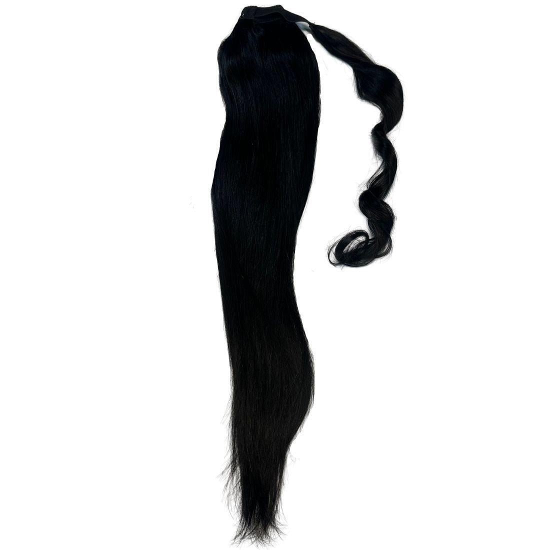 Jet Black 100% Human Hair Ponytail Extension Luxegan