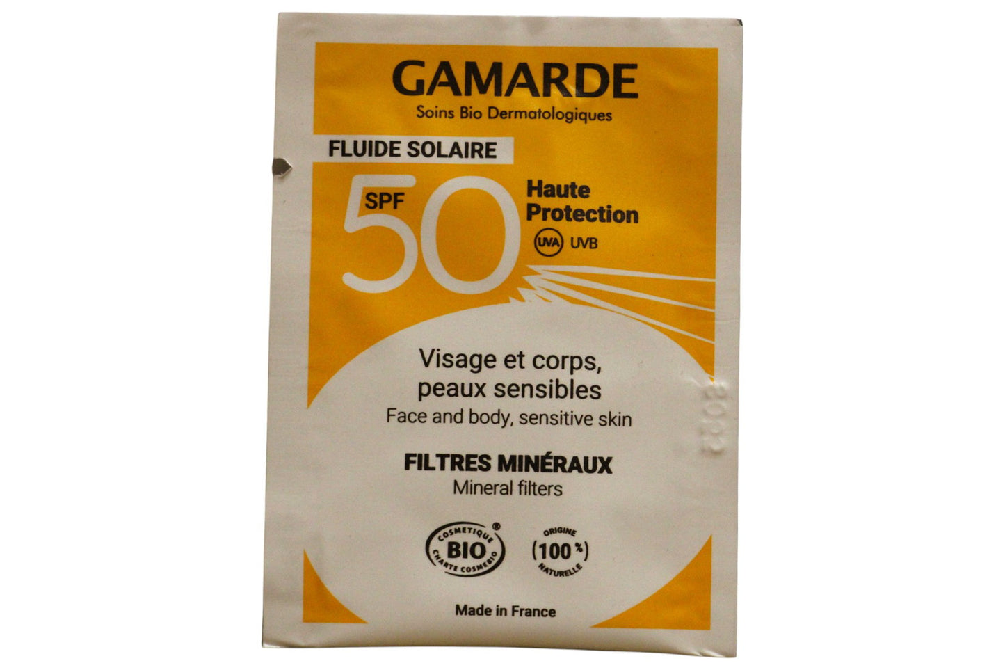 Gamarde, Gamarde, Bio, Sun Protection, Sunscreen Cream, For Face & Body, SPF 50, 2 ml *Sample