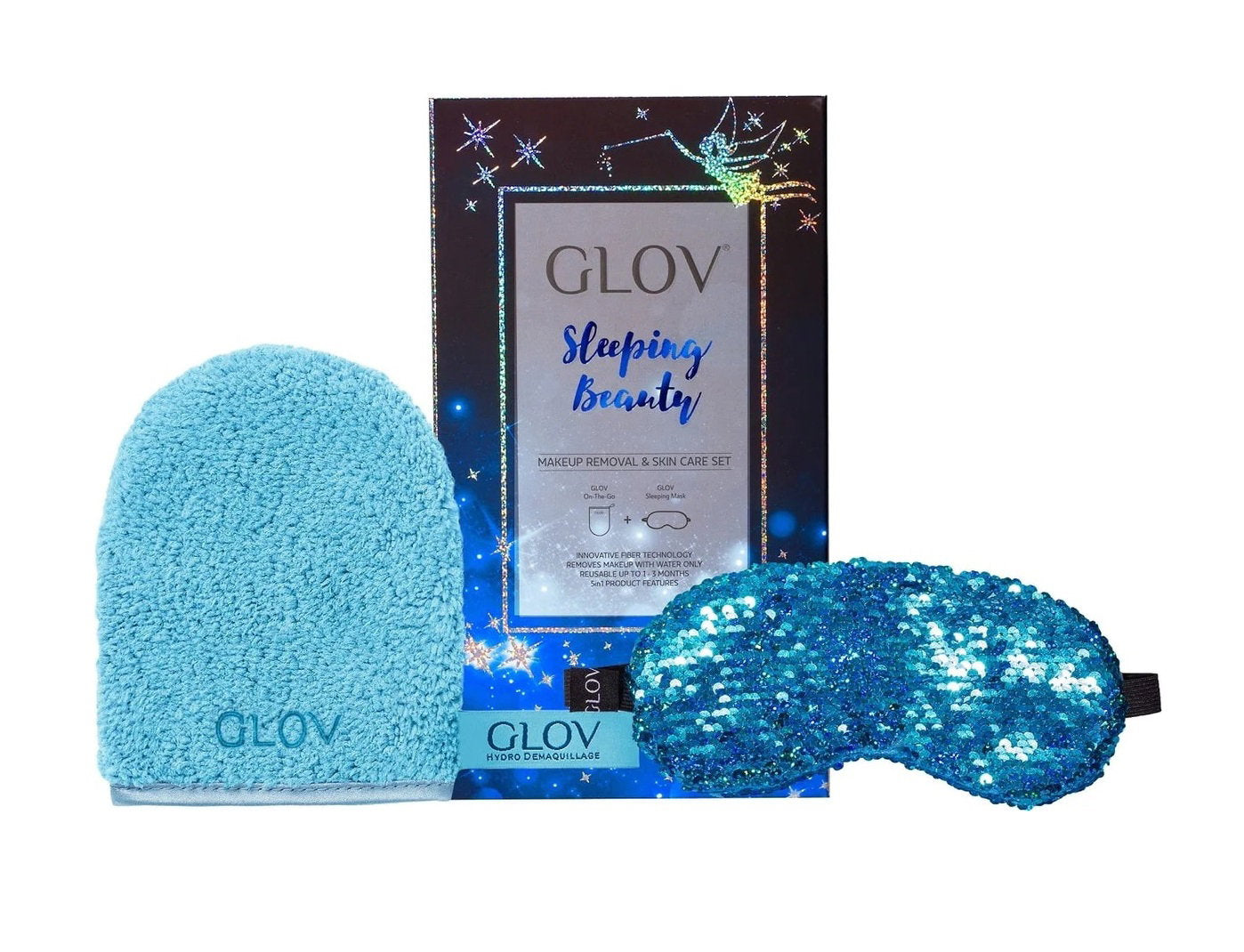 Glov Sleeping Beauty Set Glov: Sleeping Beauty, Sleep Mask, Blue + Sleeping Beauty, Textile Makeup Remover