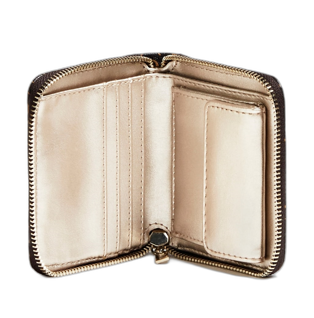 Guess, Kamryn, Textile Wallet, SLG Small Zip, Brown, For Women - view 2