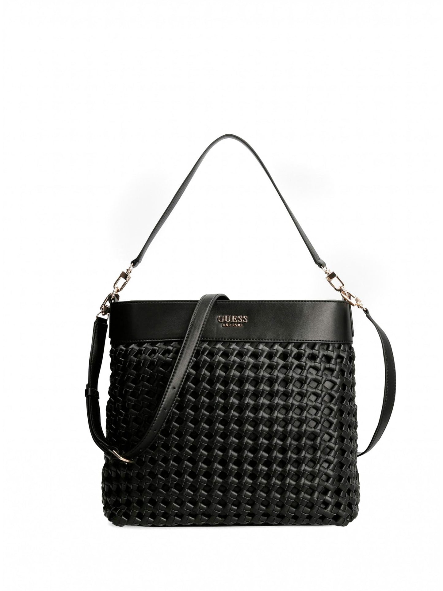 Guess, Sicilia, Artificial Fiber, Textile Bag, Black, HWWG8490020BLA, For Women, 29 x 9 x 24