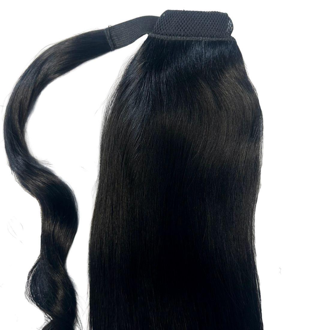 Jet Black 100% Human Hair Ponytail Extension Luxegan