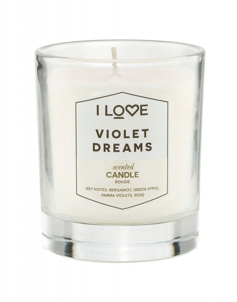 I Love, Signature Collection, Bergamot, Green Apple, Parma Violets, Rose, Scented Candle, 160 g