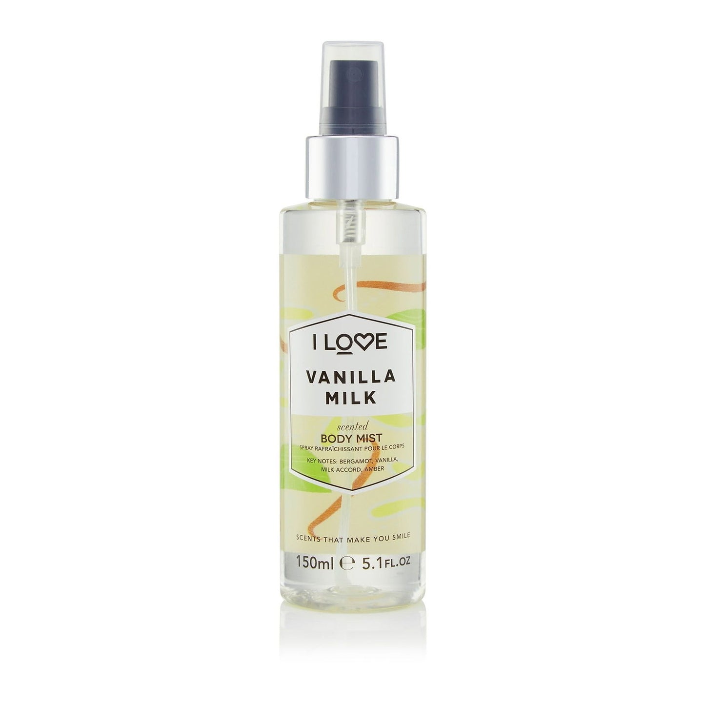 I Love, Signature Collection, Vegan, Mist Spray, Vanilla Milk, All Over The Body, 165 ml