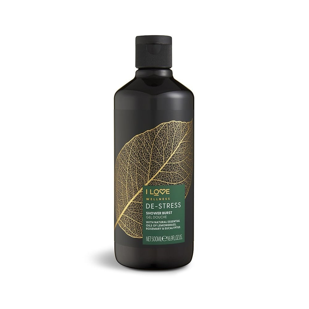 I Love, Wellness De-Stress, Vegan, Rosemary, Eucalyptus & Lemongrass, Cleansing, Shower Gel, For All Skin