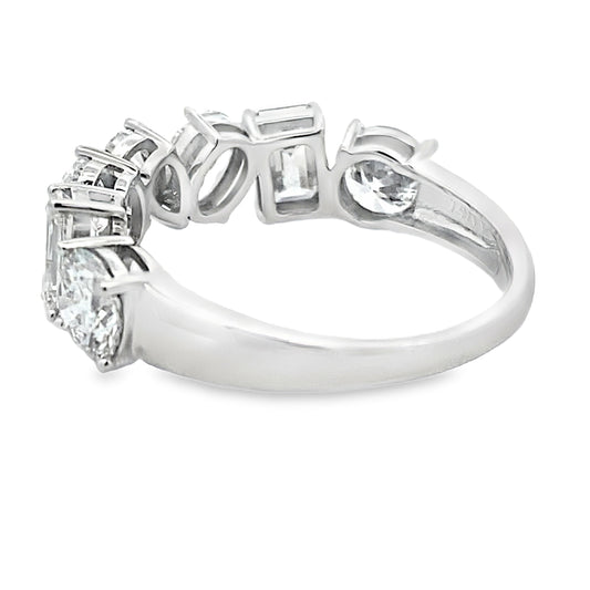 Anillo de boda con diamante de laboratorio de oro blanco de 14 kt